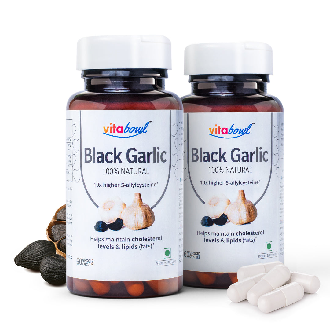 100% Natural Black Garlic Capsules (Sourced from South Korea) with 10x Higher S-allylcysteine - 60 Veg Capsules