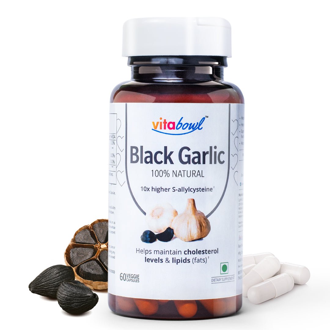 Natural Aged & Fermented Black Garlic Capsules - Vitabowl