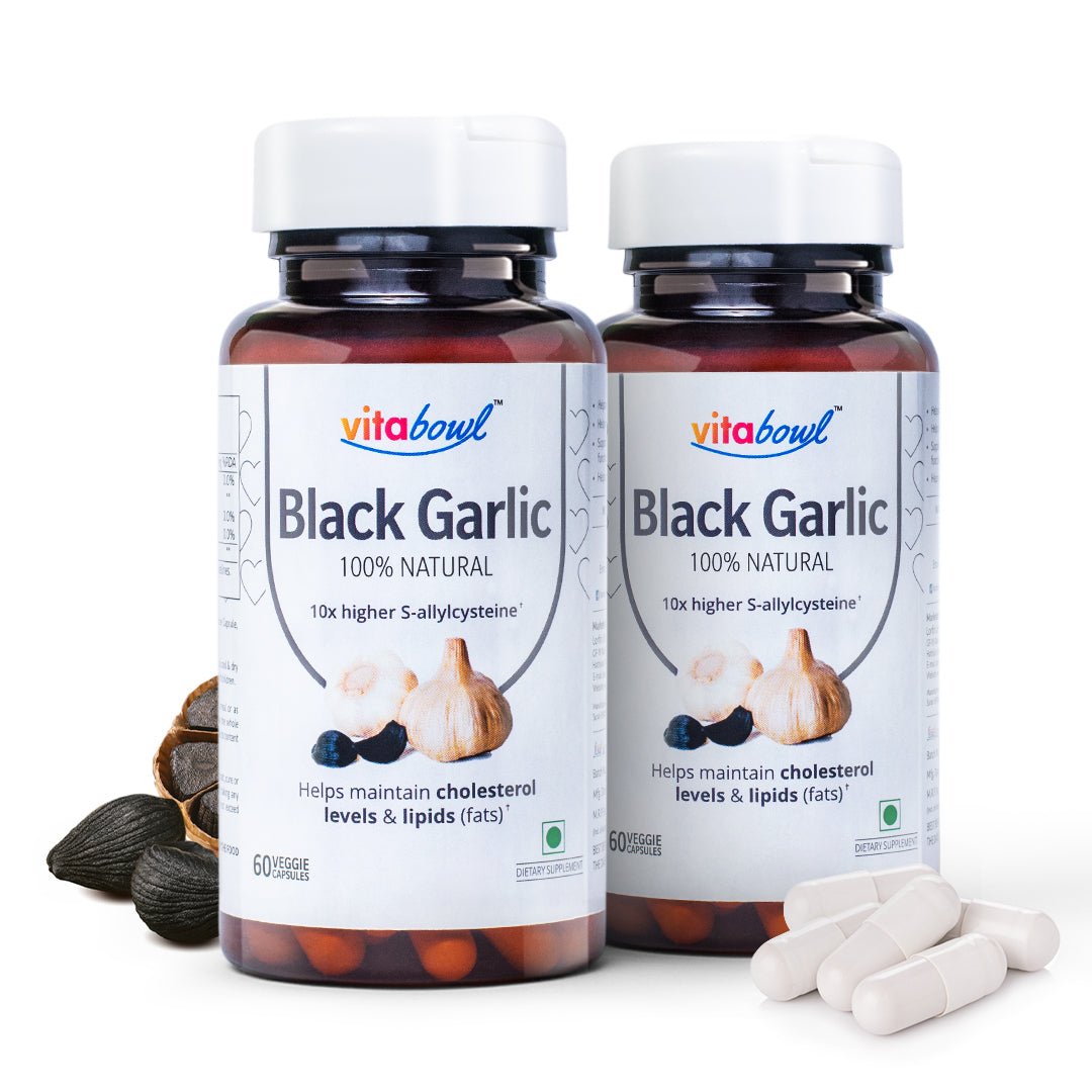 Natural Aged & Fermented Black Garlic Capsules - Vitabowl